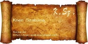 Kner Szabina névjegykártya